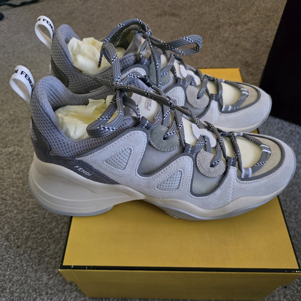 Fendi Grey FFluid Low-Top Sneakers - Picture 4 of 8